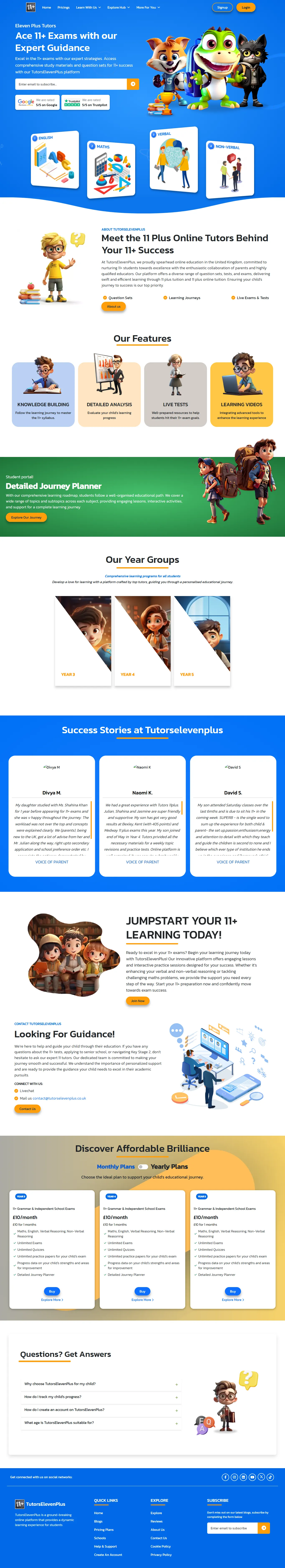 tutorselevenplus academy ui design
