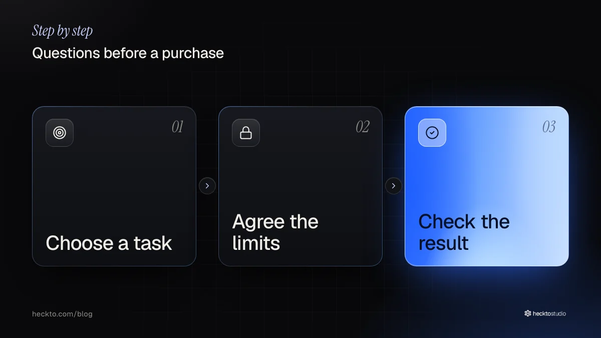 A proposed trial starts with a task, sets limits and ends with a checked result