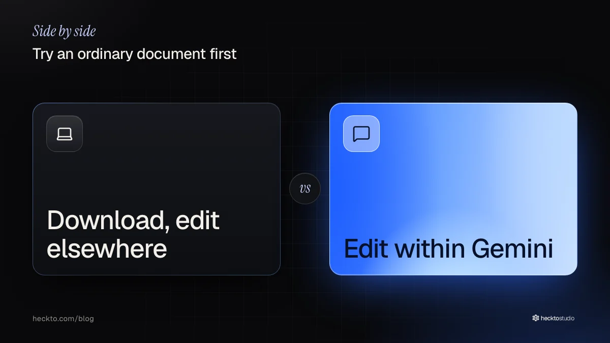 Downloading and editing elsewhere compared with editing within Gemini